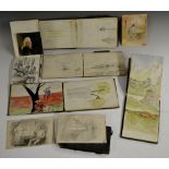 A collection of artist's sketchbooks, various drawings, figurative subjects, Irish interest,