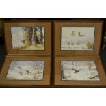 Arthur Pass Pheasants signed, watercolour, 49cm x 34cm; others, similar,