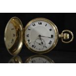 A George V Nirvana Watch Company 9ct gold hunter cased pocket watch,