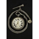 An Edwardian silver open face Improved patent pocket watch, retailed G Aaronson, Manchester,
