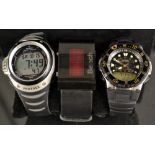 A Casio Sport Tough Solar Pro Trek digital wrist watch, two tone case, rubber strap,No 3022,