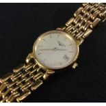 Longines - a lady's Le Grand Classiques wristwatch, gold coloured dial, baton markers,