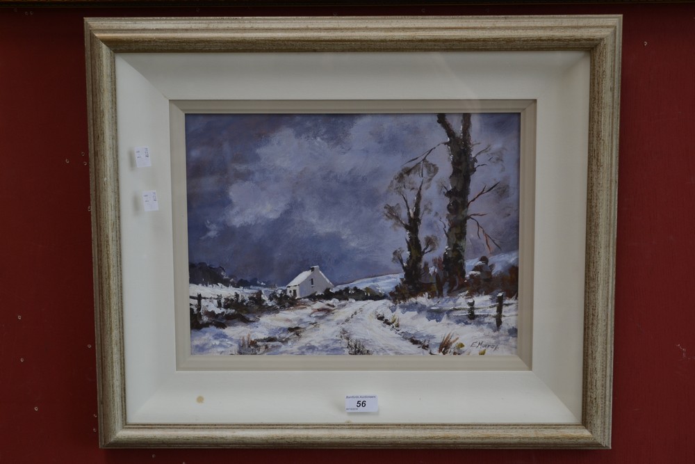 Edna Murray (Irish, Contemporary) Claudeboye Under Snow signed, oil on board,