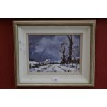 Edna Murray (Irish, Contemporary) Claudeboye Under Snow signed, oil on board,