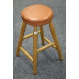 An oak bar stool,