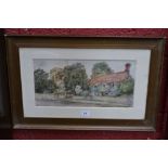 English School (19th Century) Village scene, watercolour,