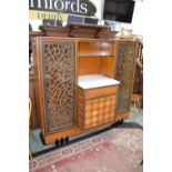 A Continental Art Deco two-tone hardwood side cabinet,