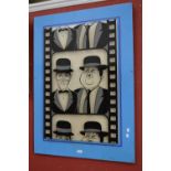 Cinema interest - a montage as a section of film strip featuring Laurel & Hardy.