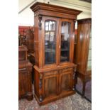 A Victorian mahogany library bookcase, stepped cornice,