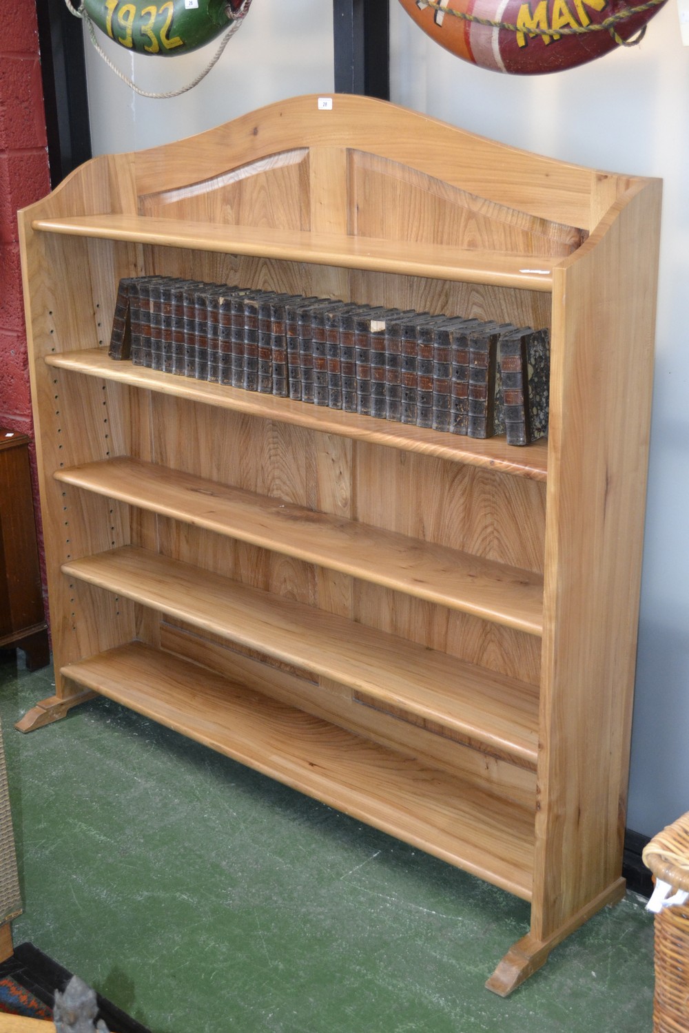 A 20th century ash five tier open bookcase in the manner of Stewart Linford