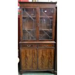 A mahogany astragal glazed bookcase