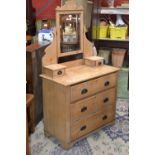 A stripped pine dressing chest, c.