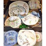 Ceramics - a Midwinter modern falling leaves pattern vegetable dish and cover; another;