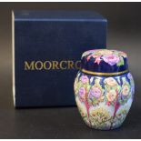 A Moorcroft enamel Romeo and Juliet pattern ginger jar and cover, limited edition 31/50,