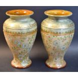 A pair of Royal Doulton inverted baluster vases, impressed marks, c.