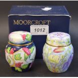 A Moorcroft enamel The Tempest ginger jar and cover, numbered 49/50; another, Loves Labours Lost,