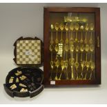 An Isle of Lewis miniature chess set;