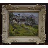 Margit Pruser (Bn.1902) The Austrian Tyrol signed, oil on board, 11.