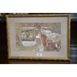 Hugh Micklem Abstract Snow Scene signed, dated 1970, watercolour, 21.5cm x 33.