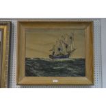 N** S**Gray (20th century) Galleon in Stormy Seas signed, oil on canvas, 39.5cm x 49.