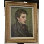 English School (mid-20th century) Portrait of a Young Gentleman indistinctly signed, oil on canvas,