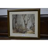 Ronald A Suter In the Woods signed, oil on board, 28.