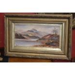 J Lesley (19th century) A Scottish Loch signed, inscribed to stretcher, oil on canvas,