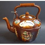 A 19th century Bargeware teapot,