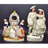 Two large Victorian Staffordshire groups