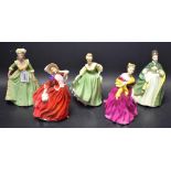 A Royal Doulton figure, Autumn Breezes HN1934; others, Premiere HN2343, Adrienne HN1963,