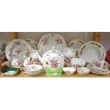 Royal Crown Derby- posie jugs and teaware; blue lined posie; Chatsworth soup bowls; trinket dishes;