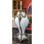 An ornate crackle glazed lamp,