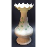 A Belleek Shamrock vase, frill top,