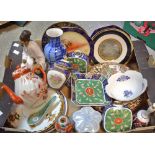 Oriental Ceramics - Noritake plate; eggshell tea ware; vases, various; etc.