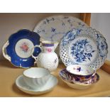 Ceramics - A Meissen ribbon plate; A Royal Copenhagen oval meat plate;
