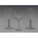 Commemorative Glassware - a Whitefriars glass, flared bowl, engraved with crown and monogrammed,
