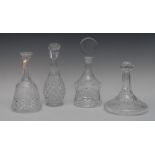 A Waterford crystal decanter and stopper, of waisted cylindrical form, finger print cut,