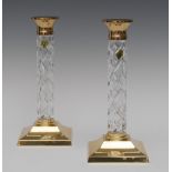 Waterford Crystal The Crystal and Brass Collection - a pair of candlesticks,