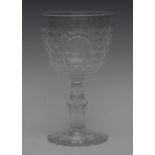 A large Whitefriars George VI commemorative goblet, Coronation May 12th 1937,