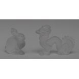 A Lalique frosted glass model, of a rabbit, 6.