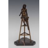 Helmuth Schievelkamp (German 1849-1890), a brown patinated bronze,