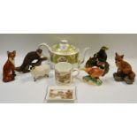 A Beswick Ram; a John Beswick Fox; another,