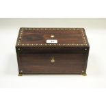 A 19th century Anglo-Indian hardwood and ivory rectangular box or caddy