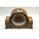 An oak Art Deco mantel clock