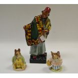 A Royal Doulton figure, Carpet Seller HN1464; Beswick Beatrix Potter figures,