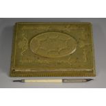 An Edwardian tooled and gilt leather memorandum writing pad,
