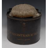A 19th century advocate or barrister's horsehair short wig, by Ravenscroft, Law Wig & Robe Maker,