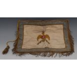 A 19th century Italian silk armorial banner, possibly military,
