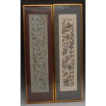 A 19th century Chinese silk sleeve panel,