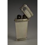 A George III silver tapered rounded rectangular doctor's lancet case, reeded borders,